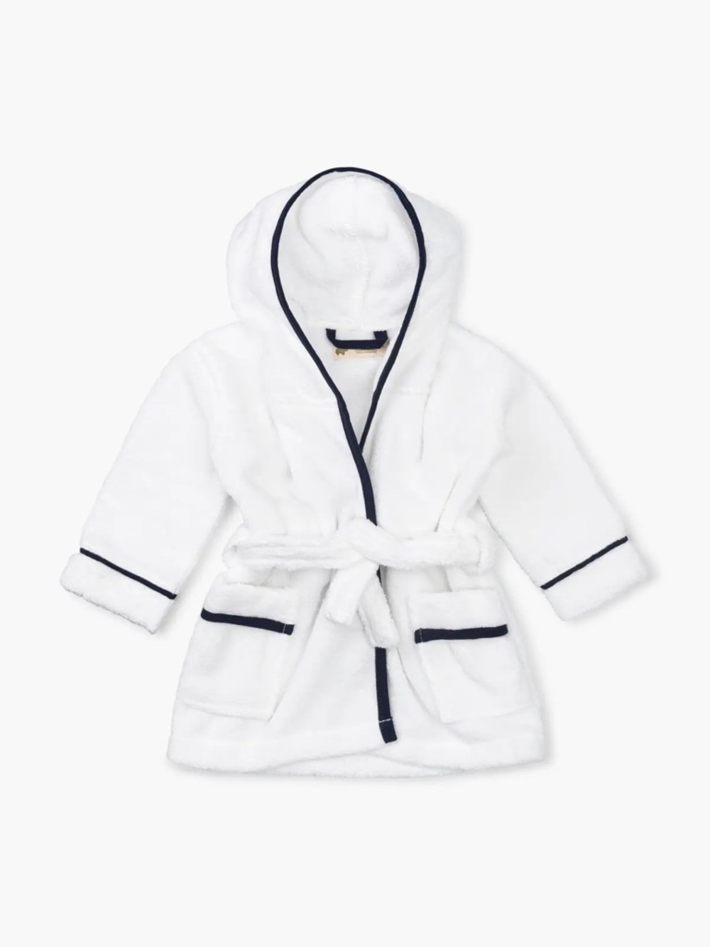 MONICA + ANDY Terry Cloth White Baby Bath Robe 0-6 month Navy